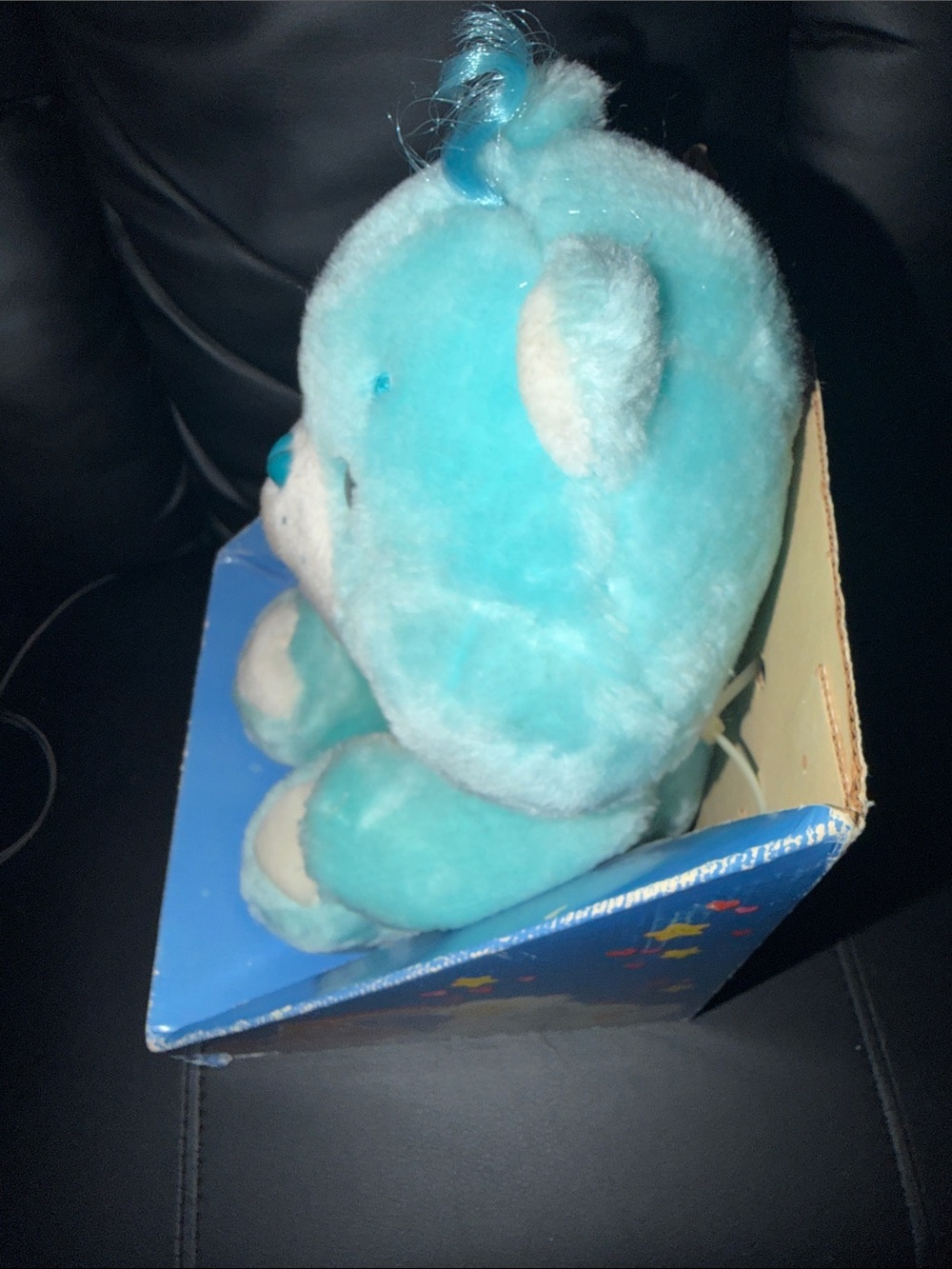 Vintage 1980’s Care Bears Wish Bear Light Blue Plush with Yellow Rainbow Belly - Picture 5 of 7
